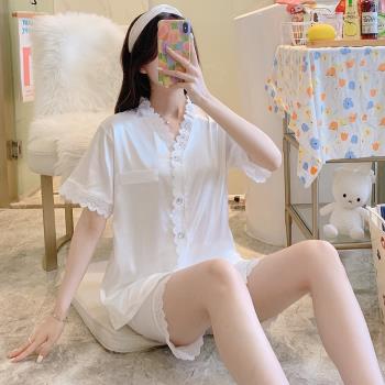 2021年新款睡衣女冰絲薄款短袖夏季網紅爆款甜美高階感家居服套裝