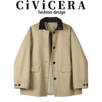 CIVICERA韓系復古百搭中長款風衣女秋季小個子慵懶風寬松休閑外套
