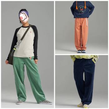 素然國休閑長褲零2024年春季新品復古燈芯絨寬松直筒褲A0233PA29