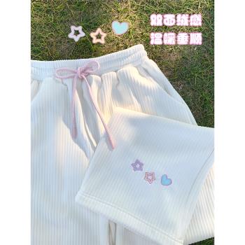 月亮原創秋冬燈芯絨寬松休閑褲