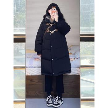 中長款秋冬季外套牛角扣羽絨棉服