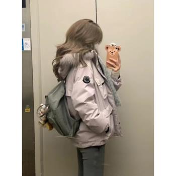 三防面料工裝派克羽絨服女2024冬季新款韓版極寒90白鴨絨加厚外套