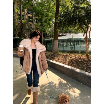ICE高階感超好看短款毛領羽絨服
