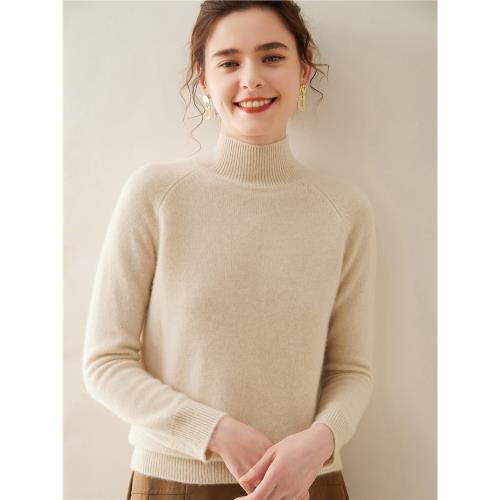 雙股加厚！秋冬新款半高領羊毛衫純色內搭打底衫套頭山羊絨衫毛衣