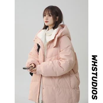 森馬旗下minette冬季羽絨服女2024新款小個子連帽加厚保暖外套