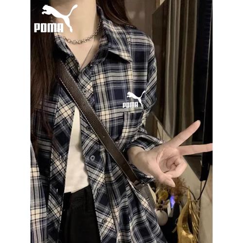 品牌正品格子襯衫外套女春秋款2025新款休閑寬松小個子長袖上衣女