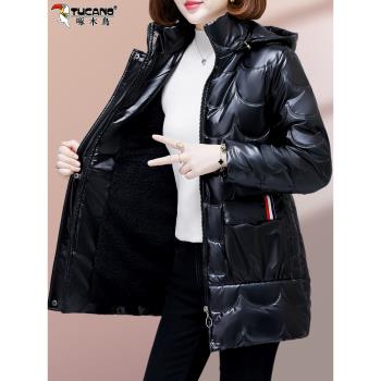 啄木鳥中長款洋氣外套羽絨棉服