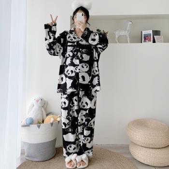 情侶兩件套200斤加厚絨男女卡通