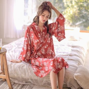 系帶夏季日式和服絲綢古風睡衣