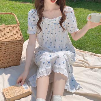 夏季薄款閨蜜睡裙女2022年新款網紅爆款純棉睡衣可外穿家居服夏天