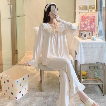 公主風睡衣女純棉2022年春秋冬季新款可愛少女全棉長袖家居服套裝