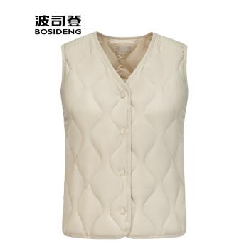波司登短款V領坎肩背心羽絨馬甲