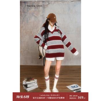 慵懶芭比學院風寬松假兩件毛衣