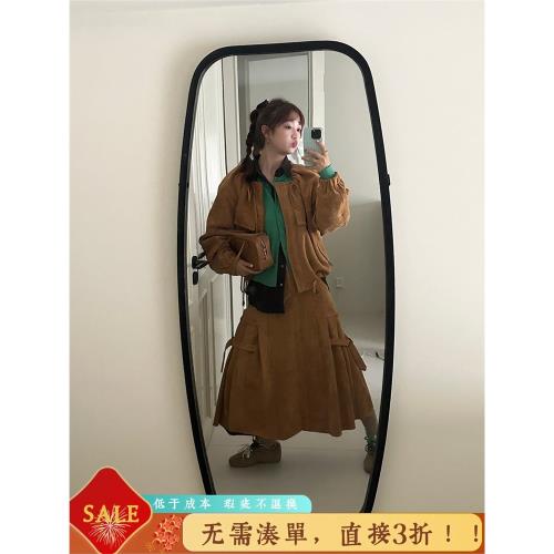 最后1！【momonaco】一萬種好看！麂皮夾克+麂皮百褶半裙