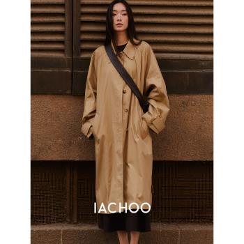 IACHOE長款女秋冬簡約風衣外套