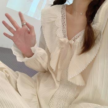 純棉女士春秋冬季2023年新款睡衣