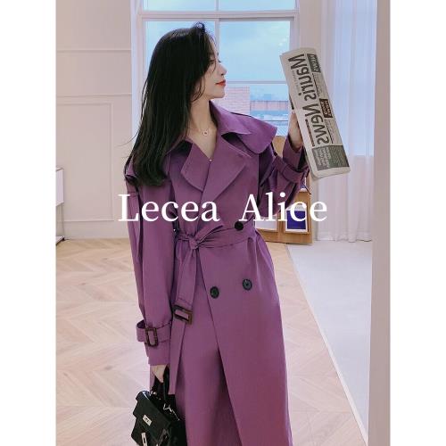 Lecea Alice風衣外套女2024秋季新款韓版英倫風假披肩氣質大衣女
