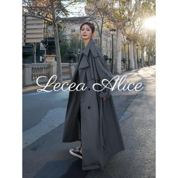 Lecea Alice中長款寬松風衣外套