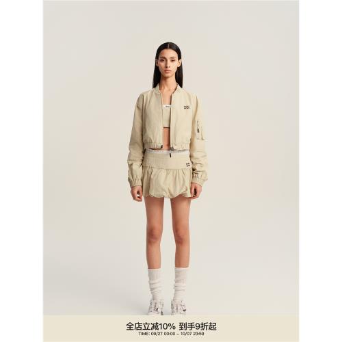 PUKI美式花苞雙腰頭logo短裙抽繩