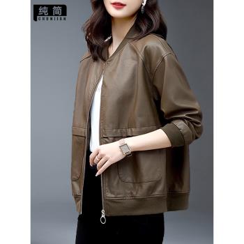 短款外套中年夾克早秋棒球服皮衣