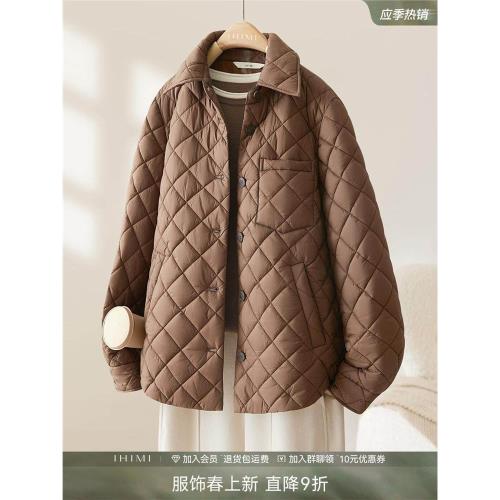 IHIMI海謐減齡設計感銜棉短外套女2025冬季新款加厚保暖棉衣棉服