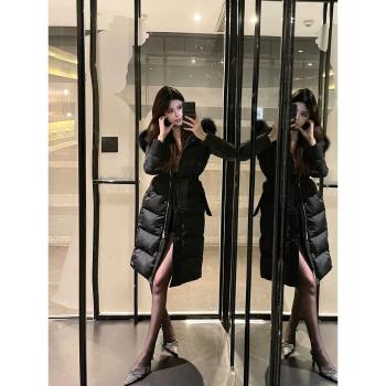 M900超好看大毛領中長款羽絨服