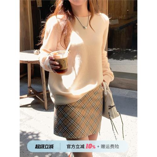 蘇三三100%羊毛毛衣女款2025新款冬季慵懶風高級感針織衫打底上衣