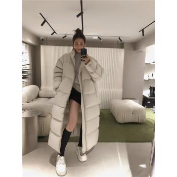 超長款韓版過膝大被子情侶羽絨服