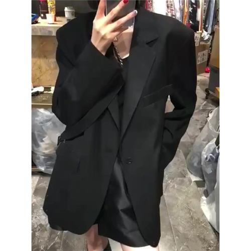 精紡羊毛小西裝外套歐洲站2025春季新款韓版小眾設計感寬松上衣女