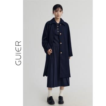 桂兒加厚挺括有型日式風衣外套