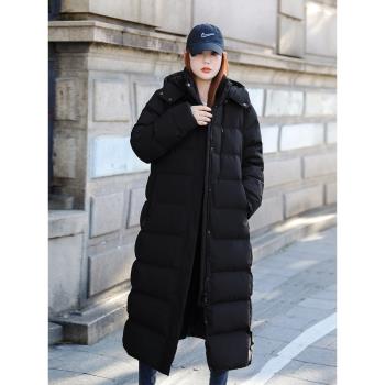 羽絨服女超厚長款過膝冬季極寒保暖95白鴨絨情侶寬松新款東北外套