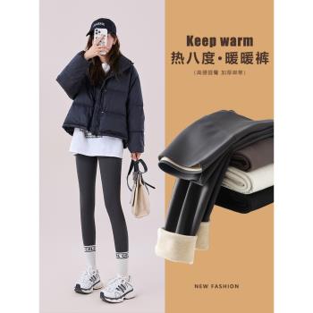 冬季熱八度暖暖芭比鯊魚褲女外穿加絨厚緊身褲顯瘦蓄熱保暖打底褲