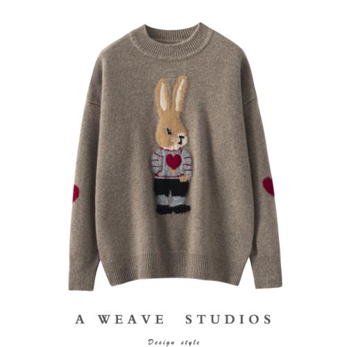 巨愛的質感！內蒙古產羊絨衫女寬松100%純山羊絨針織套頭毛衣女