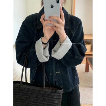 慵懶春秋季chic小個子牛仔外套