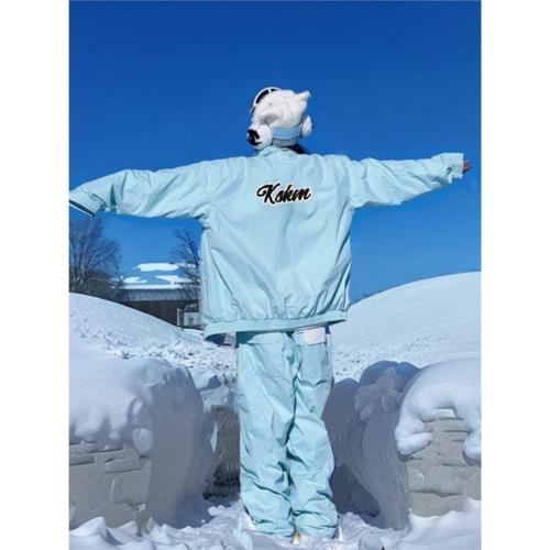 KSKM藍色小眾沖鋒衣外套滑雪服