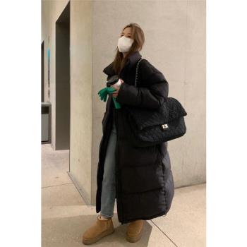 過膝寬松韓版情侶大被子羽絨服