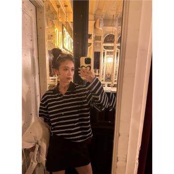 miu polo領條紋經典顯瘦上衣