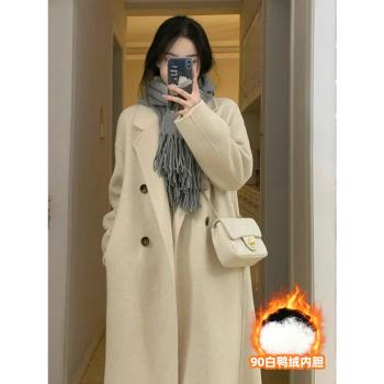 雙面中長款羽絨服內膽呢子大衣