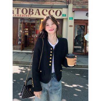 miu黑色短款氣質名媛高階感外套