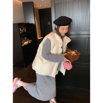 休閑冬季時髦坎肩背心羽絨服馬甲