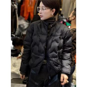 歐洲站時尚立領短款輕薄羽絨服