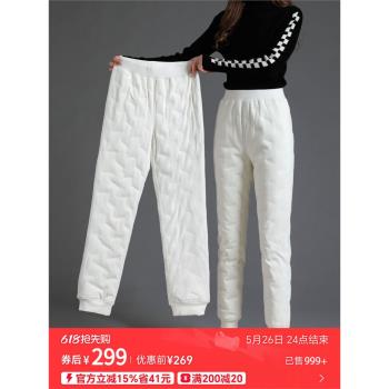 專櫃品質白色內穿保暖羽絨褲女輕薄加絨冬季2025新款抗寒內膽加厚