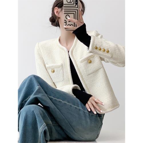 白色小香風外套女2026新款秋季爆款高級感法式短款今年流行上衣