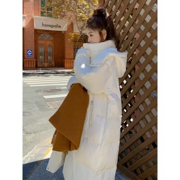 長款高階溫柔風小眾冬天羽絨服