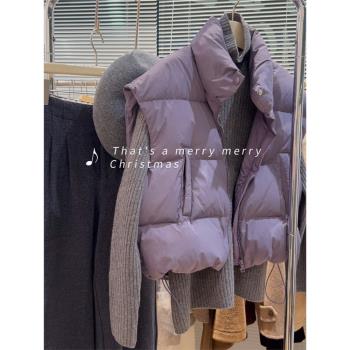 推薦紫色韓版寬松背心羽絨服馬甲