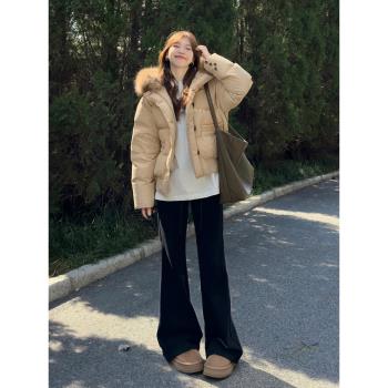2024年新款冬季棉衣女工裝復古派克服韓系羽絨棉服棉襖小個子外套