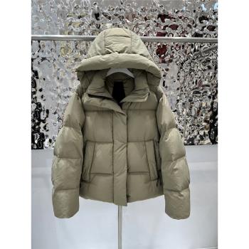 2024年新款羽絨服女短款冬季小個子加厚白鴨絨情侶麵包服保暖外套