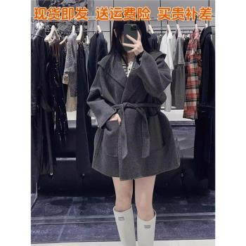 秋冬中長款寬松版雙面羊絨大衣