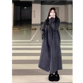 加長版秋冬雙面羊毛外套呢子大衣