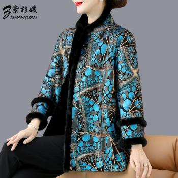 秋冬季寬松雙面穿毛呢外套媽媽裝